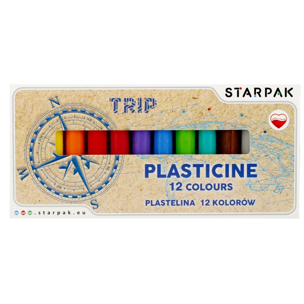 PLASTICIN 12 COLORS TRIP STARPAK 492059